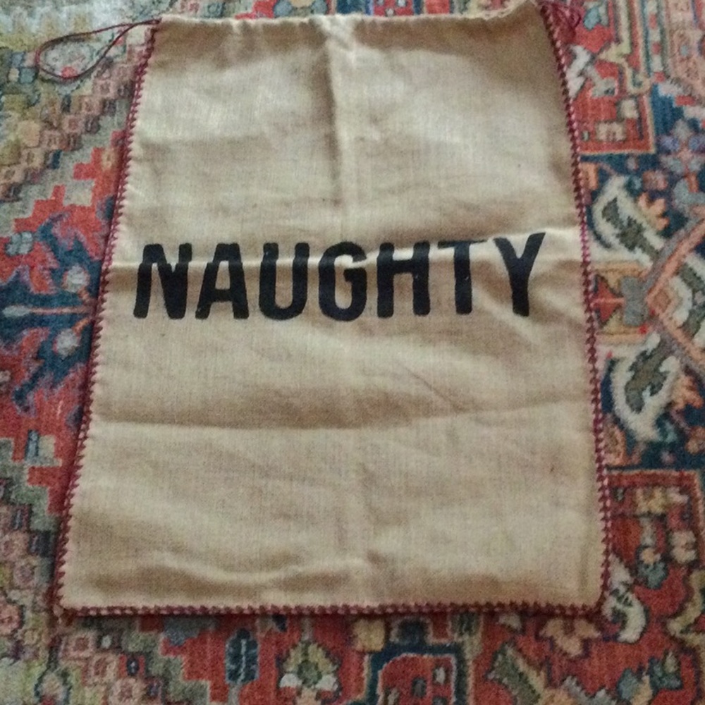 Holiday Naughty and Nice Burlap Sack
